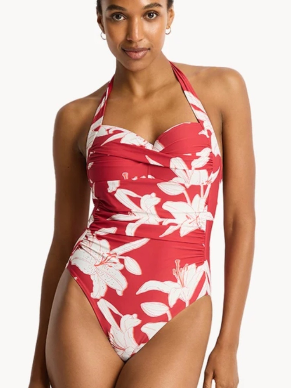 Sea Level Australia US 4 one piece swimsuit Veridian cross front Ruby